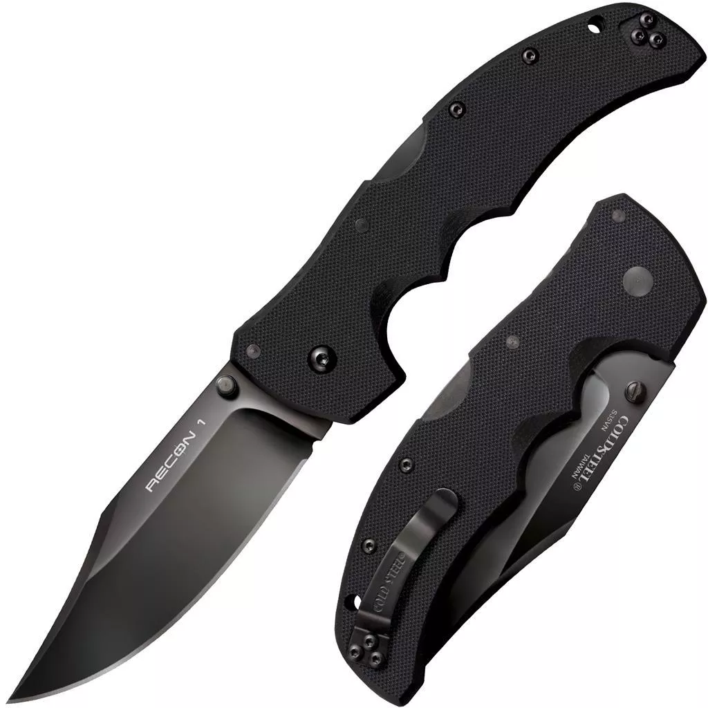 Cold Steel Recon 1 Clip Point Lockback Knife – 4″ Blade G-10 Black