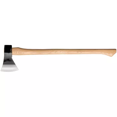 Cold Steel Trail Boss, Axe, Black and Silver, Plain Edge, 1055 Carbon, 27" Natural Wood Handle CS-90TA