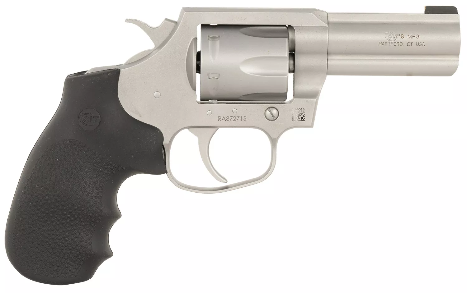 Colt Mfg KCOBRASM3BB King CobraSmall 357 Mag 6 Shot 3" Matte Stainless Steel Barrel, Cylinder Frame, Black Hogue Overmolded Grips, Exposed Hammer