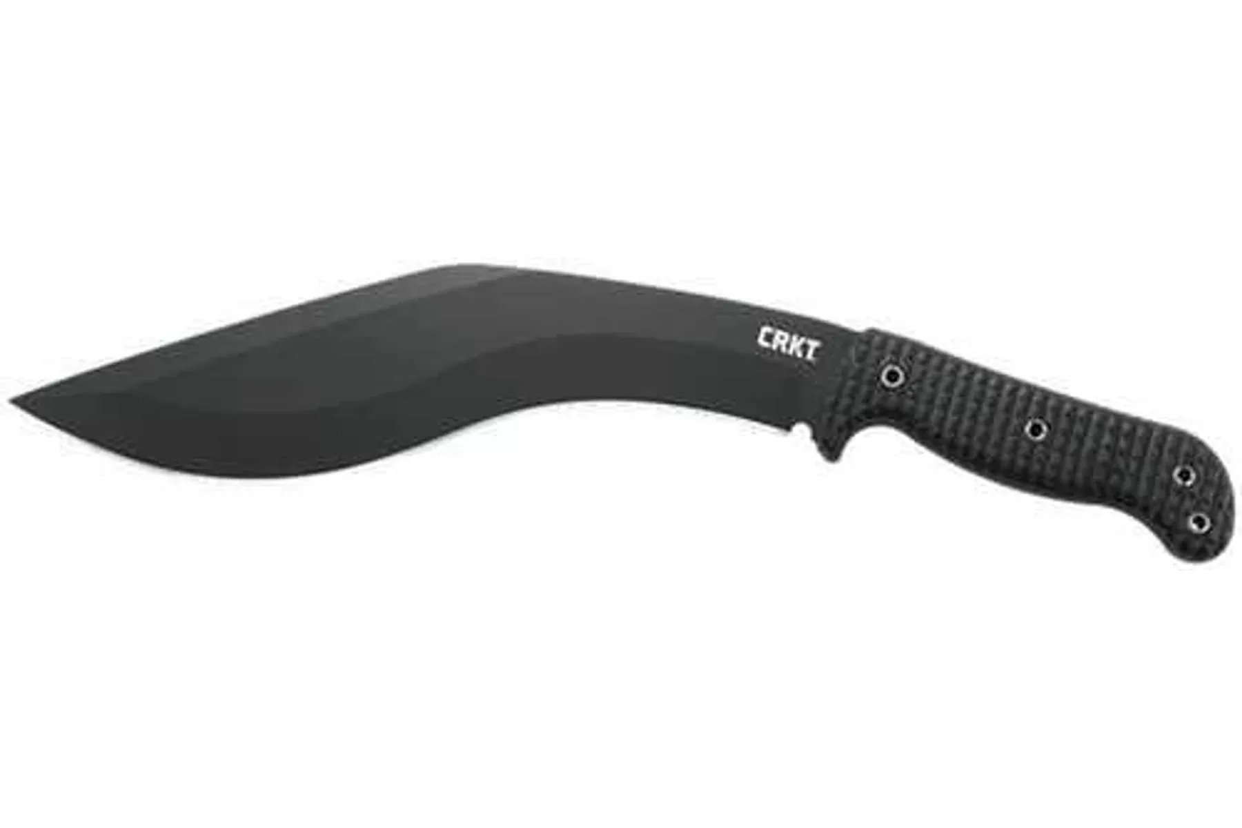 Columbia River KUK 10.56" Fixed Recurve Plain Black Powdercoat Carbon Steel Blade/Black Overmolded Rubber Handle