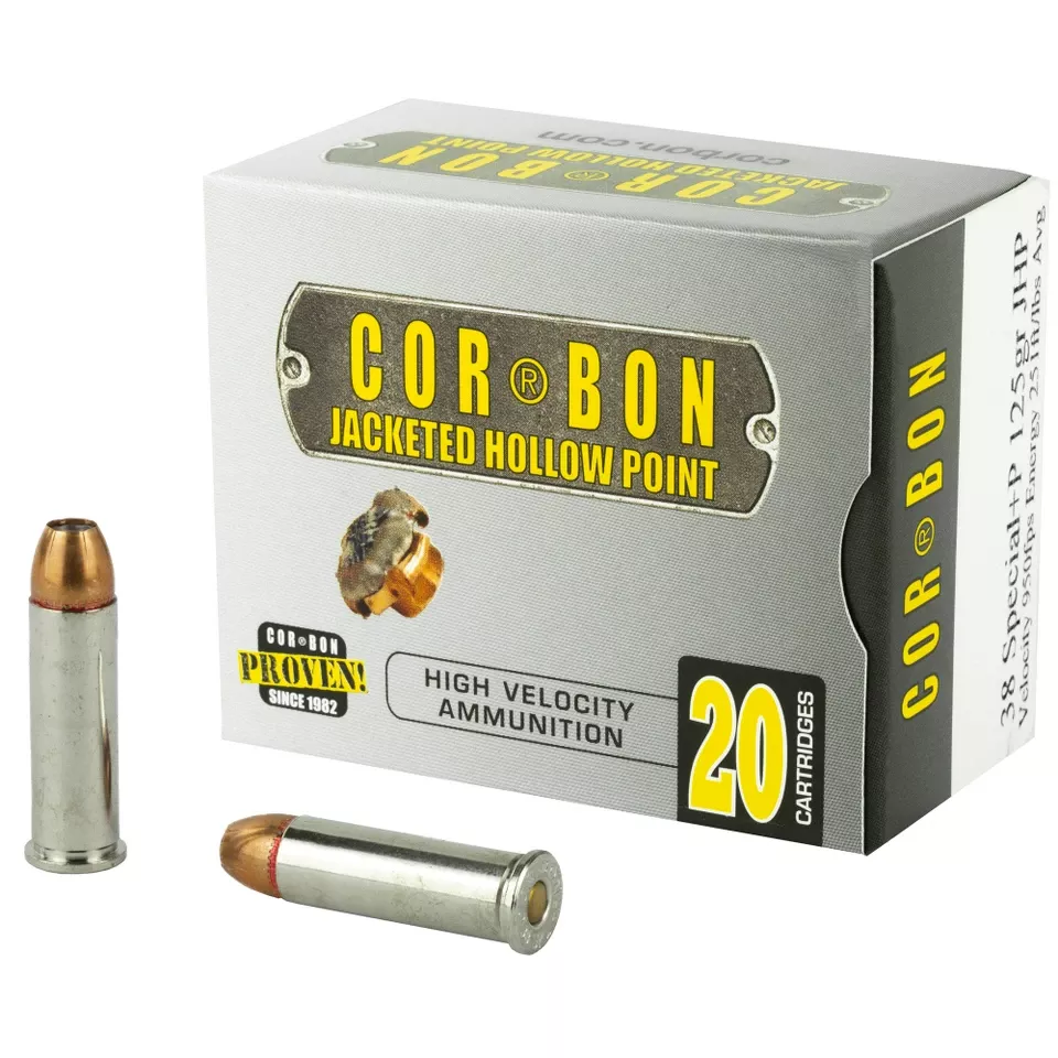CORBON .38 Special +P 125 Grain JHP Ammunition - 20 Rounds/Box, 500 Rounds/Case