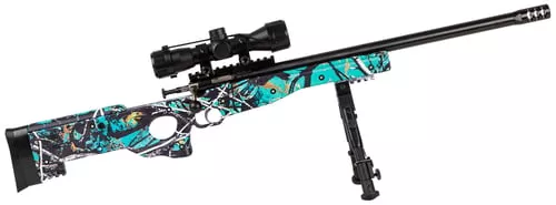 Crickett KSA2149 Precision Package Youth 22 LR 1rd 16.12" Threaded Bull Barrel w/Muzzle Brake, Adjustable Cheek Comb Muddy Girl Serenity Synthetic Stock, 10 3/8"-11 1/8" LOP, Integrated Buttstock & Fo