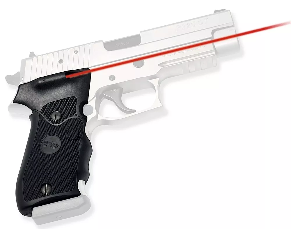 Crimson Trace 011100 LasergripsFits Sig Sauer P220, Red Laser 633nM Wavelength 5mW Output, Black Polymer