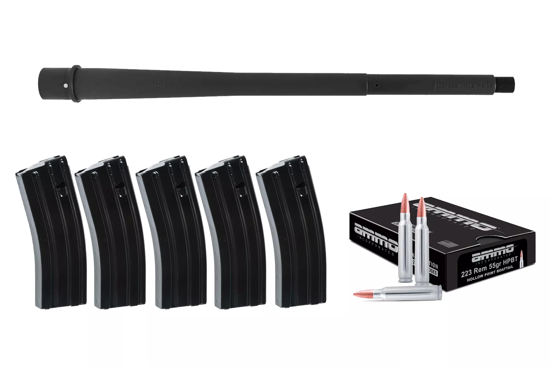 Criterion Barrels 13.9″ .223 Wylde Core Phosphate/Chrome-Lined Midlength Barrel + 5 Mags & 200 rounds of .223