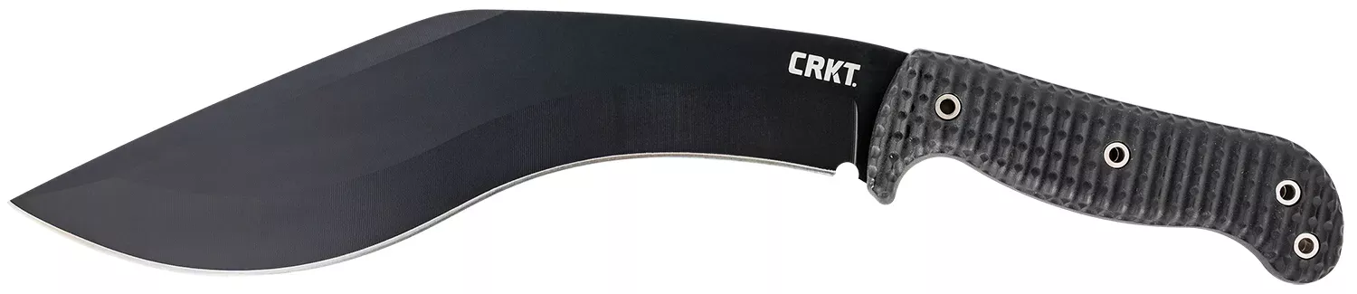 CRKT 2742 KUK 10.56″ Fixed Recurve Plain Black Powder Coated 65MN Carbon Steel Blade/Black Textured GRN Handle Includes Sheath
