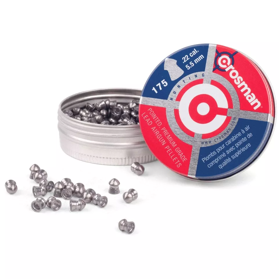 Crosman .22 Caliber Pointed Pellets - 175 Count Tin