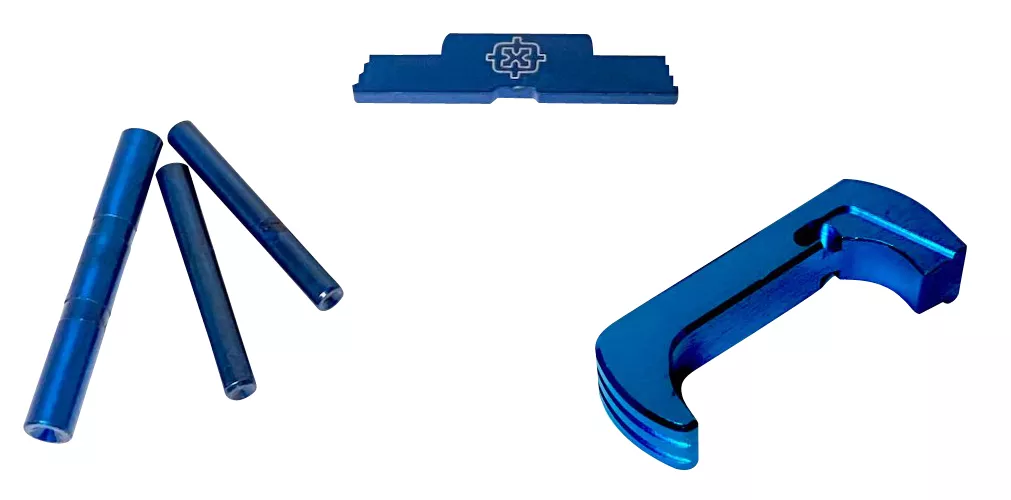 Cross Armory CRG5OKBL 3 Piece KitExtended Compatible w/Glock 17/19/26/34 Gen5 Blue Anodized Steel/Aluminum