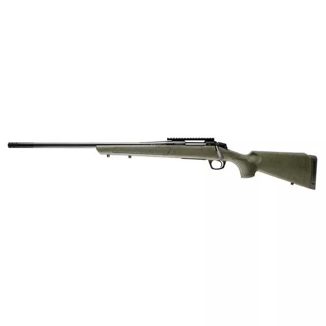 CVA Cascade XT left Hand Rifle .308 Win 4rd Capacity 22″ Threaded Cerakote Black Barrel OD Green/Black Web Stock Pic Rail