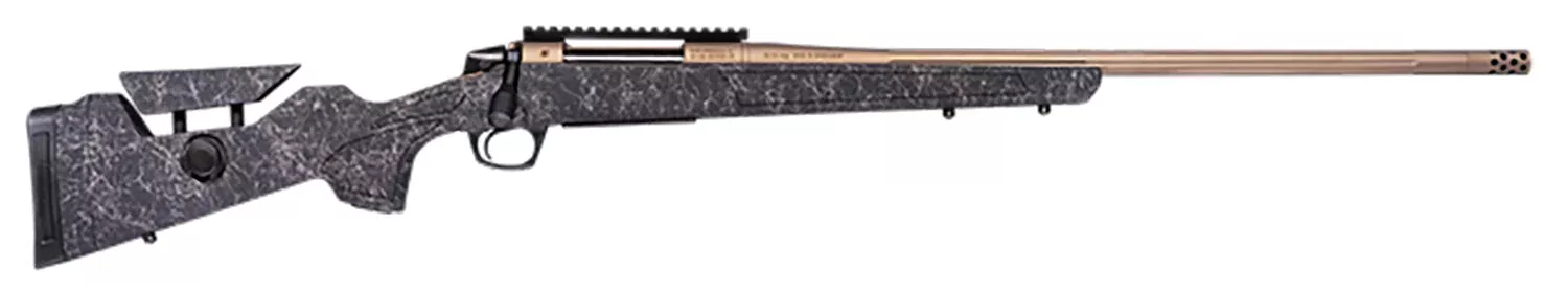 CVA CR3959F Cascade Long Range Hunter Full Size 6.5 PRC 24″ Smoked Bronze Cerakote Steel Threaded Barrel, Black w/Smoked Bronze Web Synthetic Stock