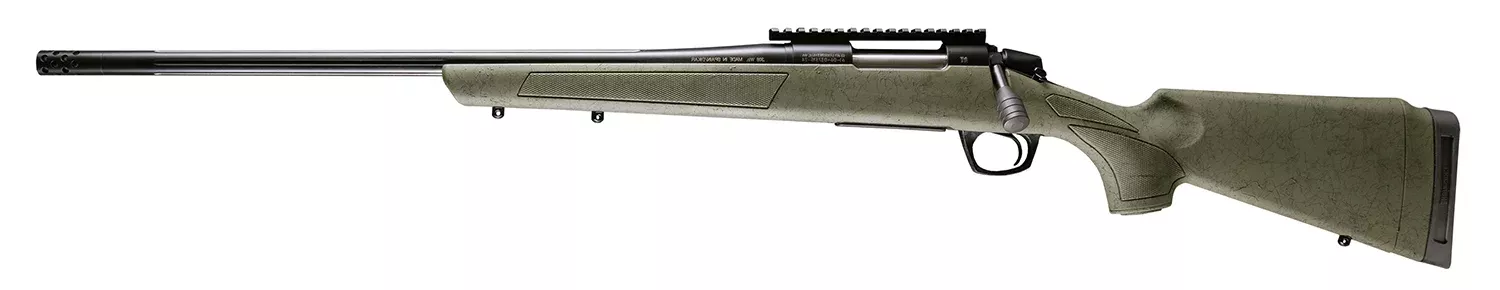 CVA CR3999GLH Cascade XT 7mm PRC 2+1 24″ Graphite Black Cerakote Fluted Threaded Barrel, Graphite Black Cerakote Picatinny Rail, Fixed OD Green w/Black Webbing Synthetic Stock, Left Hand