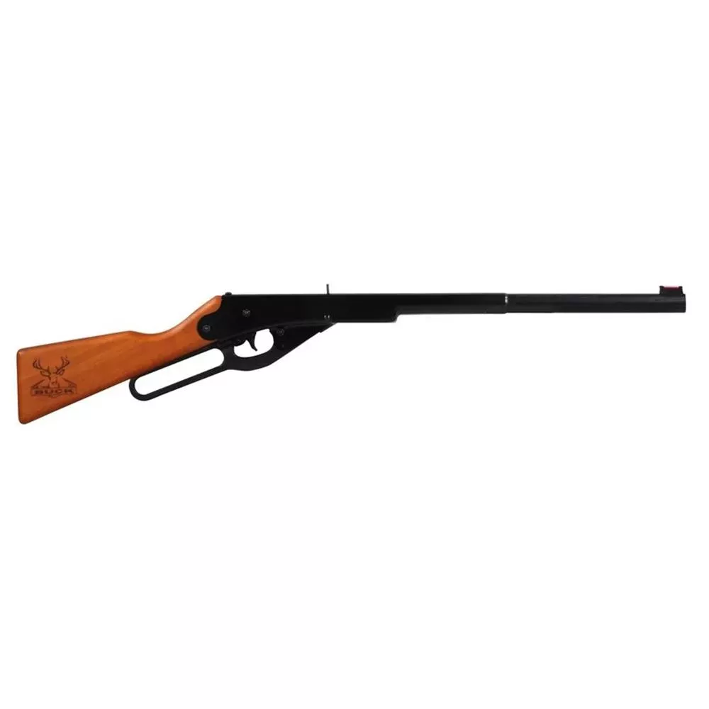 Daisy Buck BB Compact/Short LOP Lever Action Air Rifle .177 Cal Wood Stock – Blue