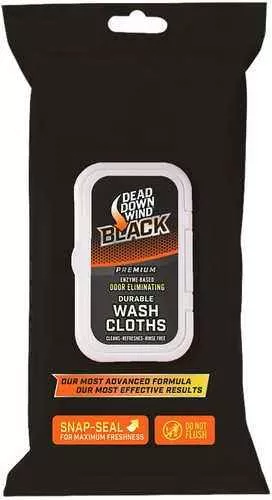 Dead Down Wind 13725 Wash Cloths Black Premium Odor Eliminator Unscented Scent 40 Count