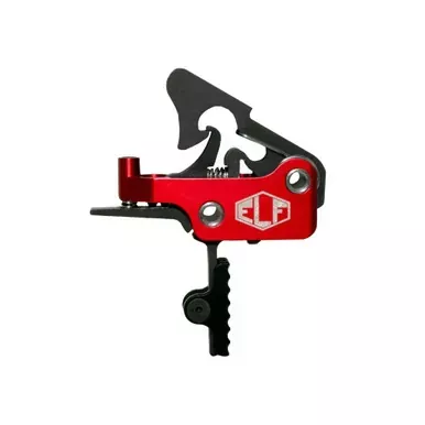 Elftmann Tactical Apex | Adjustable Trigger | Straight with Black Shoe | Fits AR-15 | Anodized Finish | Red | APEX-B-S