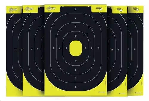 EZ-Aim 1537230 Splash ReactiveIPSC Silhouette Paper Hanging 12.50" W X 18.25" H Chartreuse/Black 30 Per Pkg