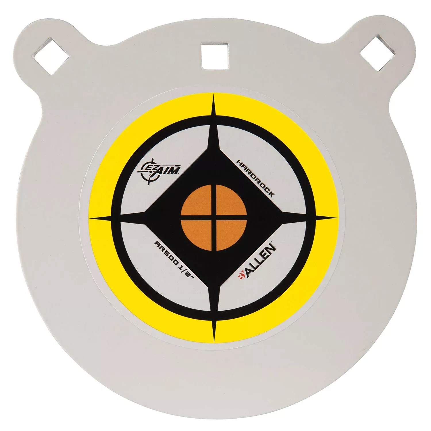 EZ-Aim 15598 Hardrock8" Black/White/Yellow AR500 Steel Gong, 0.50" Thick, Hanging