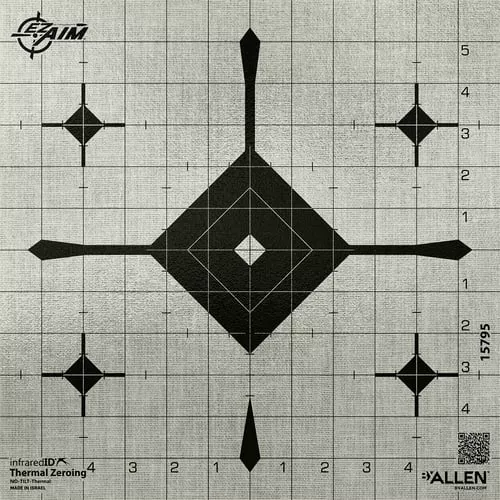 EZ-Aim 15795 Grid Bullseye Adhesive Thermal ID Bullseye Paper 12" x 12" Gray