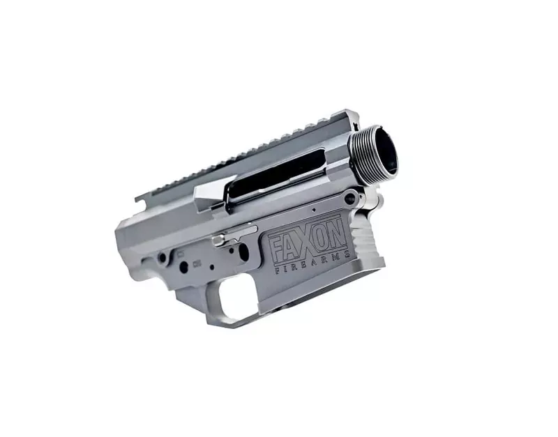 Faxon Firearms Billet AR-10 Receiver Set – Upper & Lower, Stripped, Anodized Black