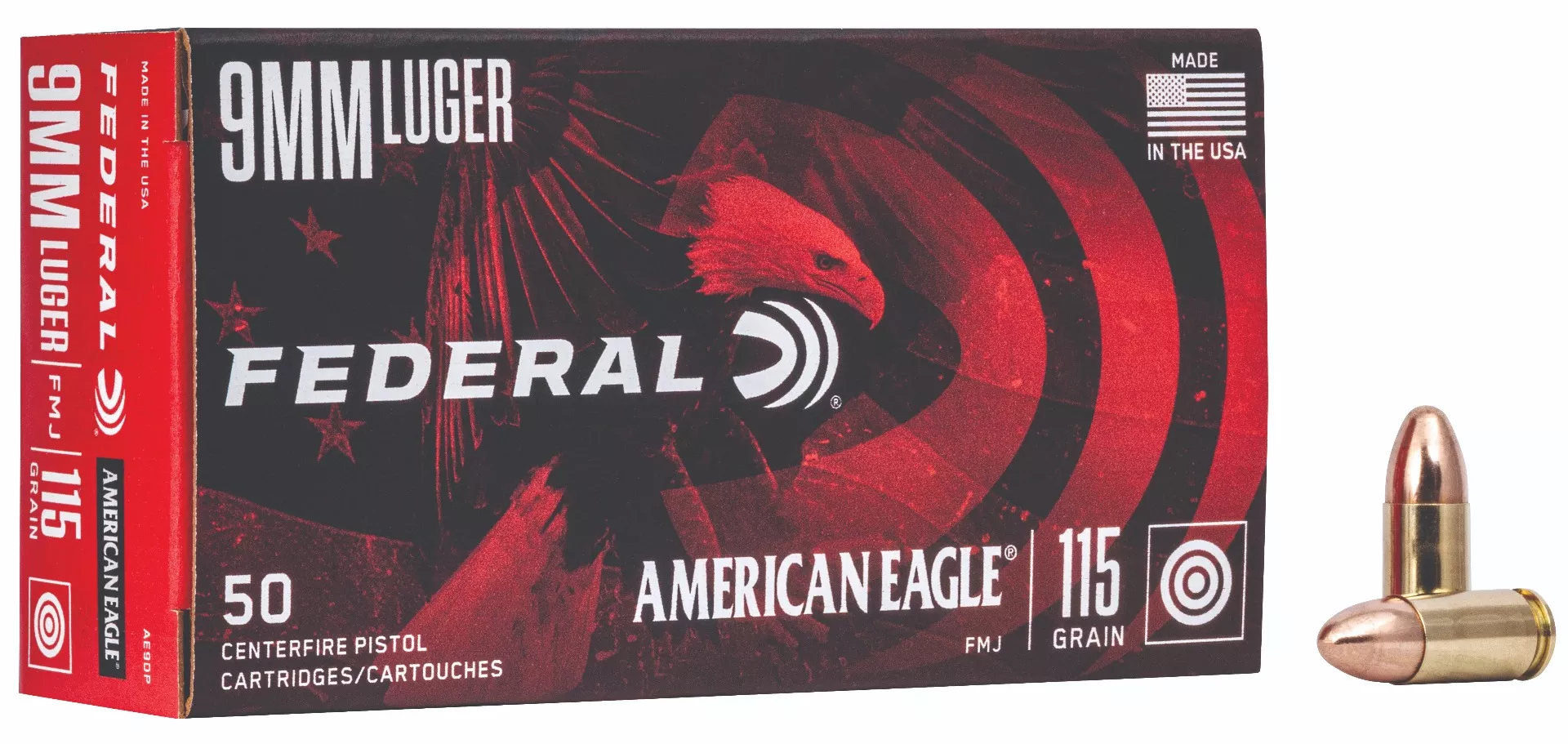 FDR 9MM 115GR AE FMJ TRAY 50RD