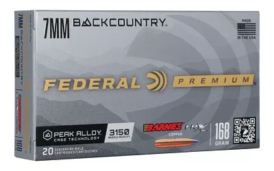 FED GLD MDL BARN 7MM BC 168GR 20/200
