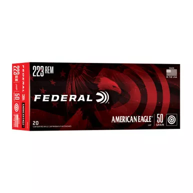 Federal American Eagle, 223 Remington, 50 Grain, Jacketed Hollow Point, 20 Round Box AE223G