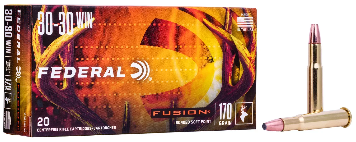 Federal Ammunition Fusion .30-30 Winchester 170Gr Grain Flat soft point, 20-Round Box