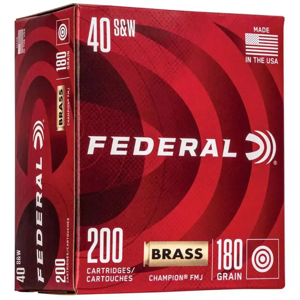 Federal Champion Training Handgn Ammunition .40 S&W 115 Grain FMJ 1000 fps 200/ct