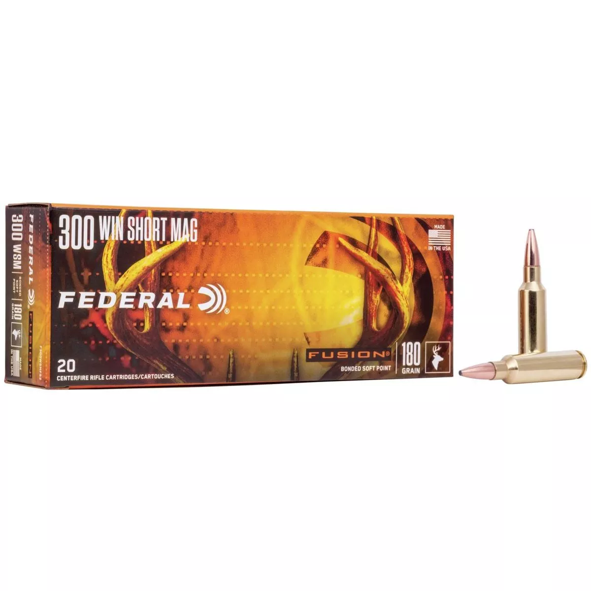 Federal Fusion Rifle Ammunition .300 WSM 180 gr BTSP 2960 fps – 20/ct