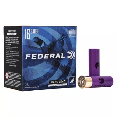 Federal Game Load - 16 Gauge 2.75", #6, Shot, 25-Round Box