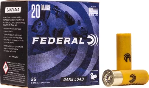 Federal Game Load 20ga 2.75″ – 7/8OZ #6 1210FPS 250RD Case