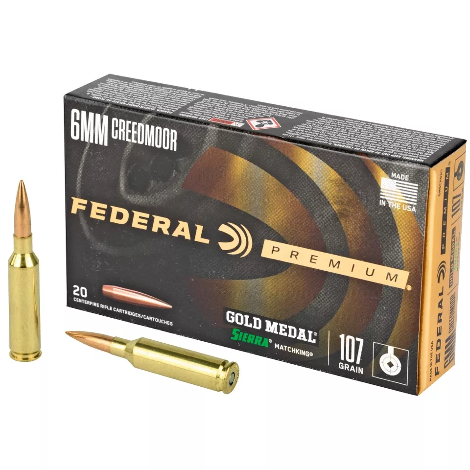 Federal Gold Medal 6mm Creedmoor 107 Grain SMK 20/200