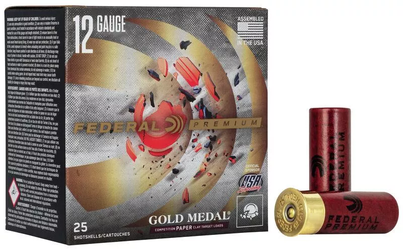 Federal Gold Medal Grand Paper Shotshells 12 ga 2-3/4″ 1oz 1290 fps #8 25/ct