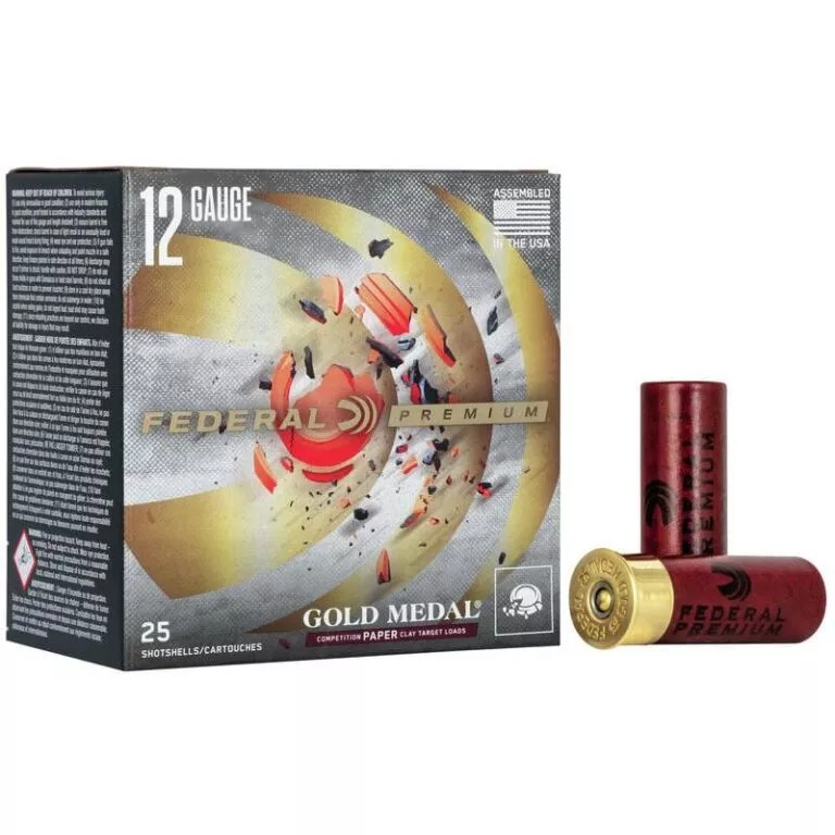Federal Gold Medal Paper Shotshells 12ga 2-3/4″ 1-1/8oz 1145 fps #8 25/ct