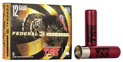Federal Heavyweight TSS 12 Gauge Shotshell Ammunition, 2 3/4 Inch, 1000 FPS, 2 1/2 Ounce, #9 Shot – 5 Cartridge Box ( 5 / 1 )