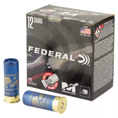 Federal Master Class, 12 Gauge, 2.75", #7.5, 1 1/8 oz, Shotshell, 25 Round Box MC12HC75