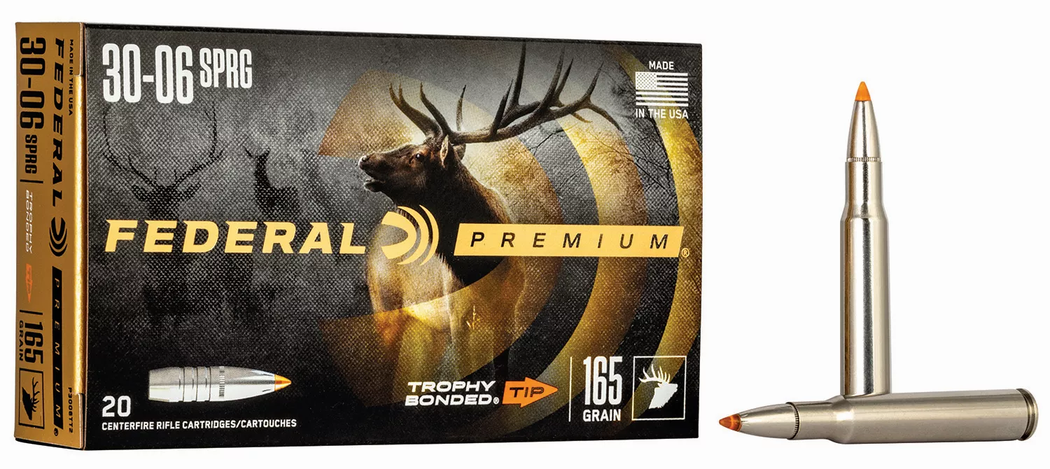 Federal P3006TT2 Premium30-06Springfield 165gr Trophy Bonded Tip 20 Per Box/10 Case