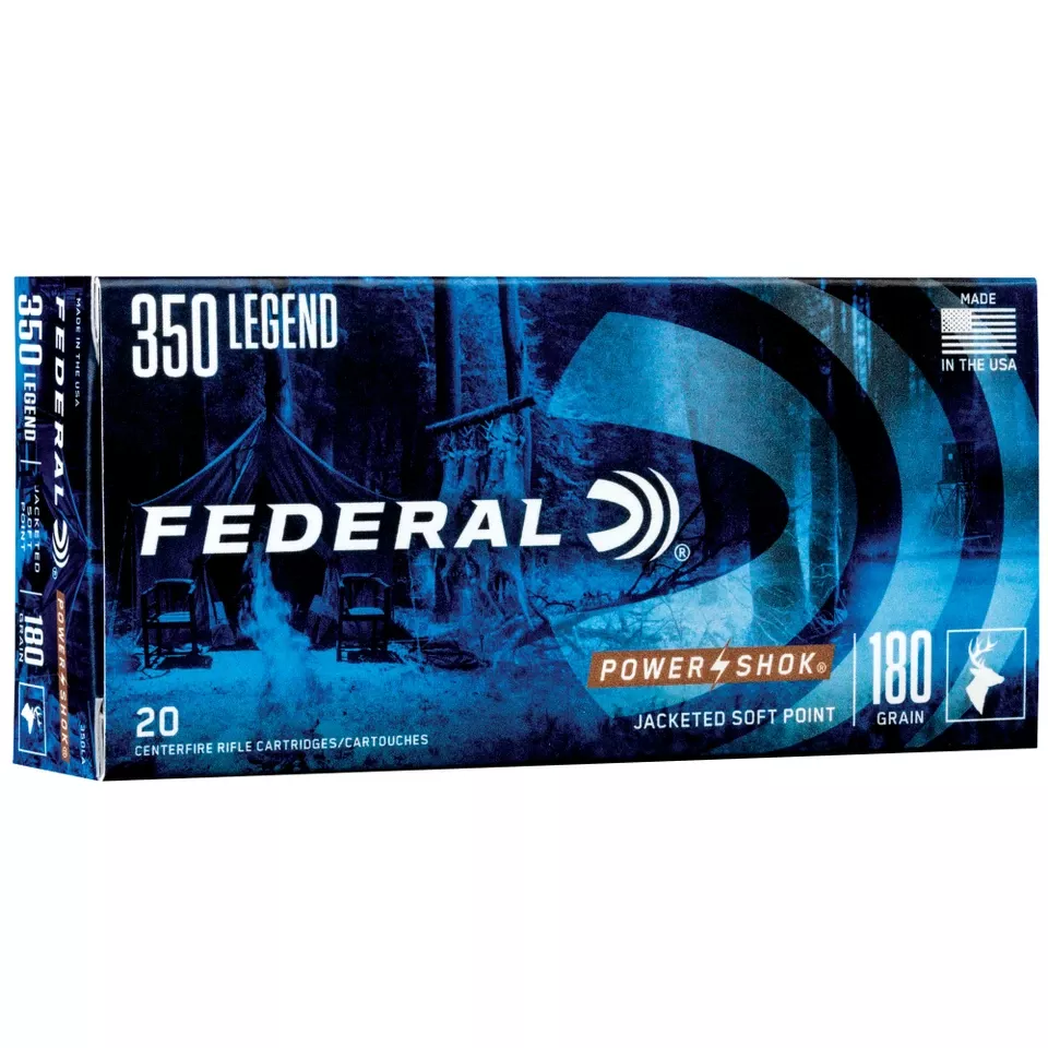 Federal Power-Shok .350 Legend 180 Grain Soft Point Ammunition - 20 Rounds/200 Rounds
