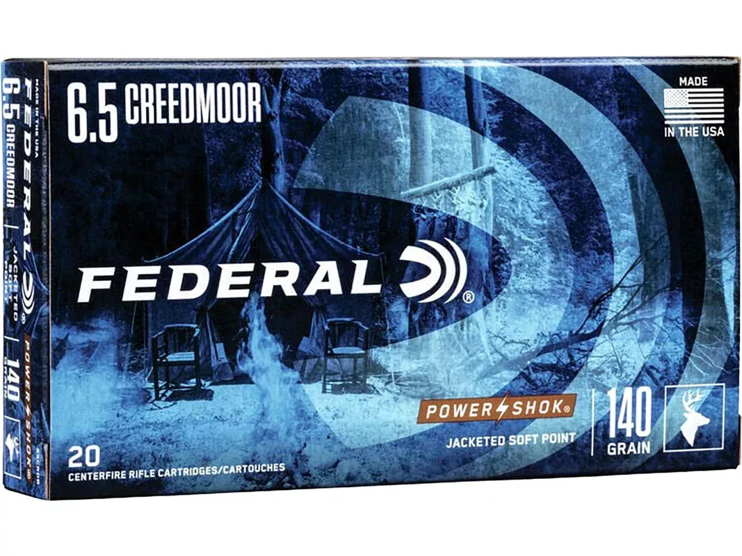 Federal Power-Shok 6.5 Creedmoor Ammo 140 Grain Jacketed Soft Point Box of 20