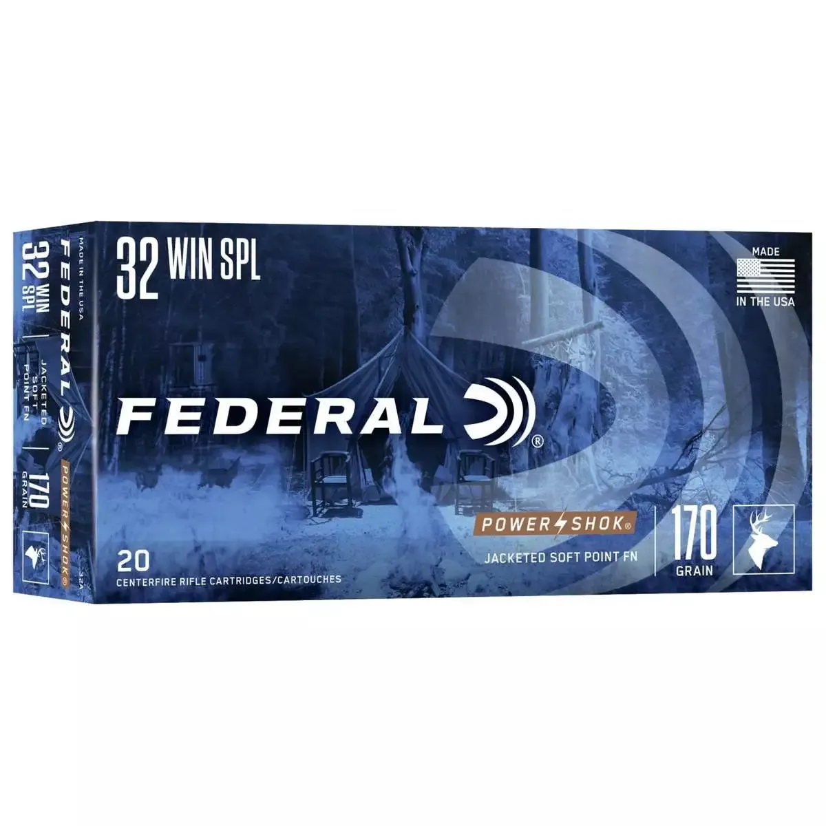 Federal Power-Shok Rifle Ammunition .32 Win Special 170 Grain FNSP 2250 fps – 20/ct