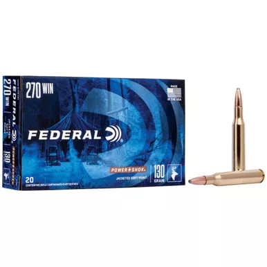 Federal PowerShok, 270WIN, 130 Grain, Soft Point, 20 Round Box 270A