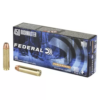 Federal PowerShok - 450 Bushmaster, 300Gr, Hollow Point, 20-Round Box