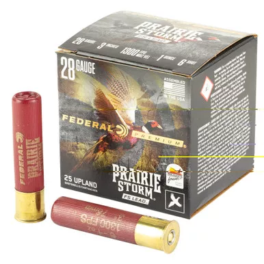 Federal Prairie Storm, FLIGHTCONTROL FLEX WAD, 28 Gauge, 3", #6 Shot, 7/8oz, CPL/Nickel-plated Lead Pellets, 25 Round Box FEPFX285FS 6