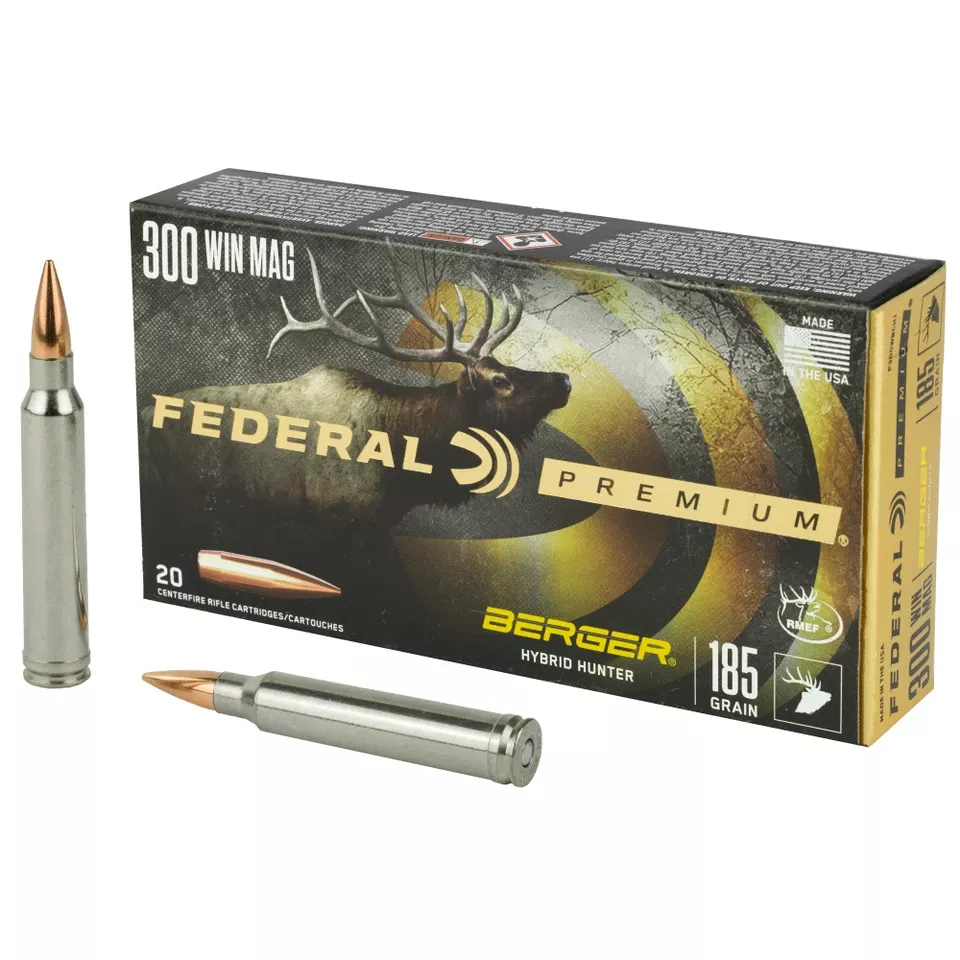 Federal Premium 300 Win Mag 185 Grain Hybrid Hunter Ammunition - 20 Rounds