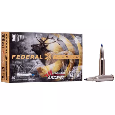 Federal Premium, 308 Winchester, 175 Grain, Terminal Ascent, 20 Round Box P308TA1
