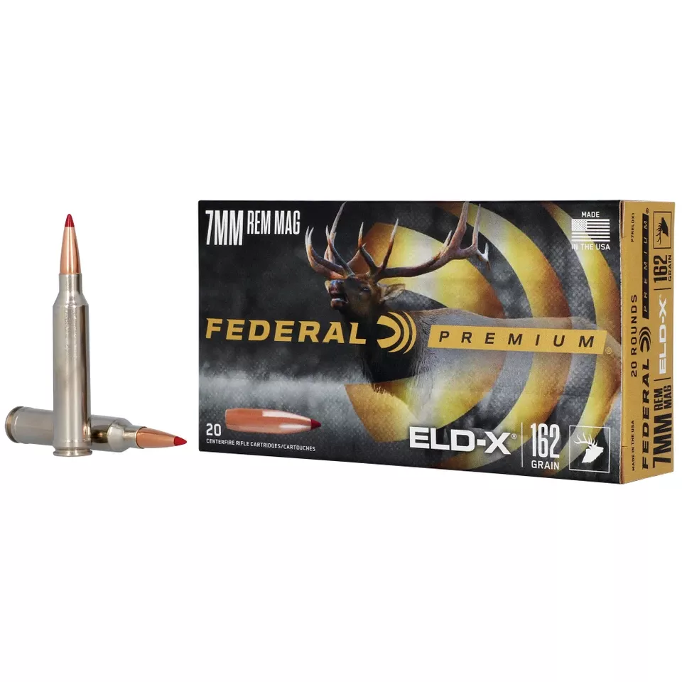 Federal Premium 7mm Remington Magnum 162 Grain ELD-X Ammunition 20 Rounds/200 Rounds