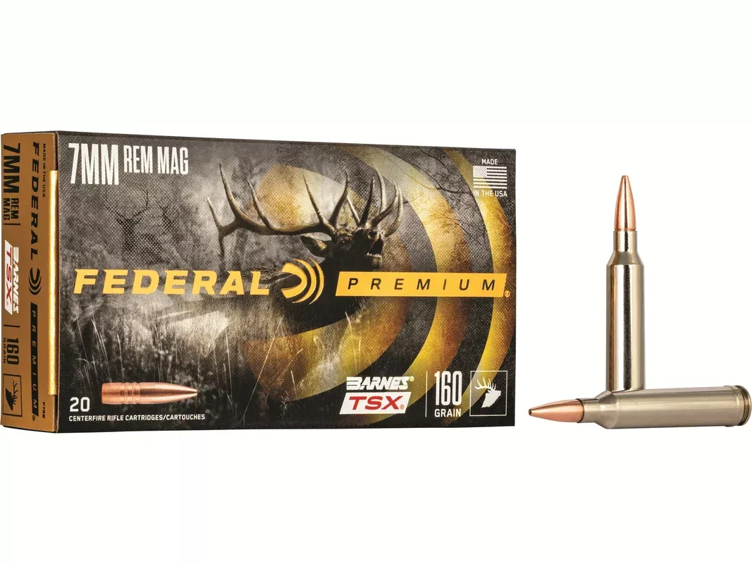 Federal Premium 7mm Remington Magnum Ammo Grain Jacketed Hollow Point Lead Free Box of 20