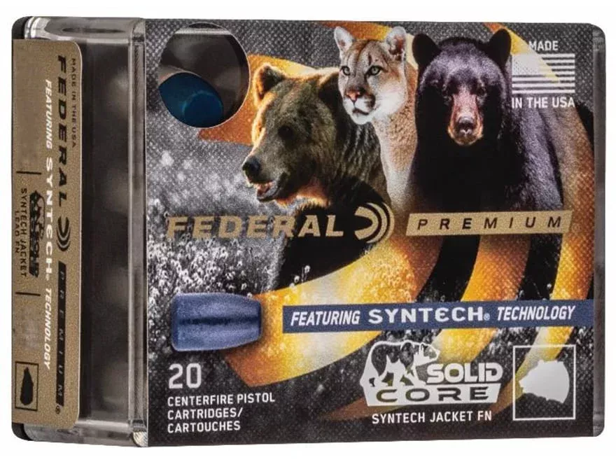 Federal Premium Syntech Solid Core 357 Magnum Ammo 180 Grain Federal TSJ Total Synthetic Jacket (TSJ) Box of 20