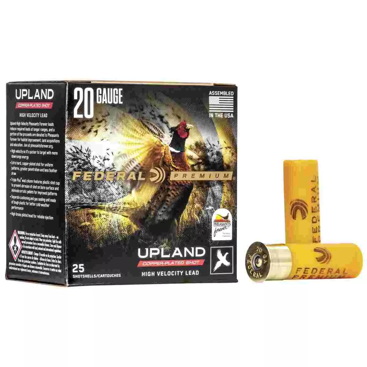 Federal Premium Wing-Shok Pheasants Forever High Velocity – 20ga 2-3/4″ 1oz. #4-Shot 25/Box