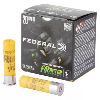 Federal Raptor Steel - 20 Gauge 3", Steel Shot, 25-Round Box