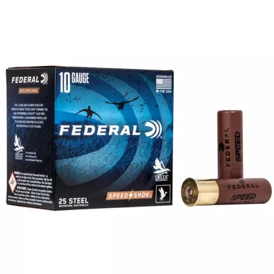 Federal Speed-Shok, Lead Free, 10 Gauge 3.5", #2, 1 1/2oz, Steel Shot, 25 Round Box, California Certified Nonlead Ammunition WF107 2