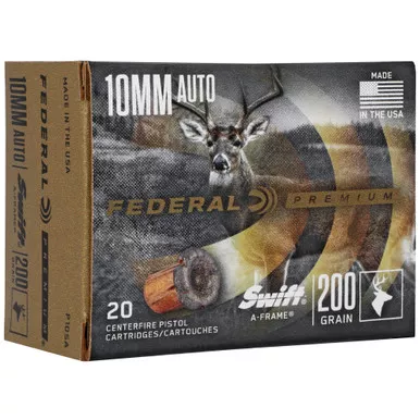 Federal Swift A-Frame, 10MM, 200 Grain, Jacketed Hollow Point, 20 Round Box P10SA